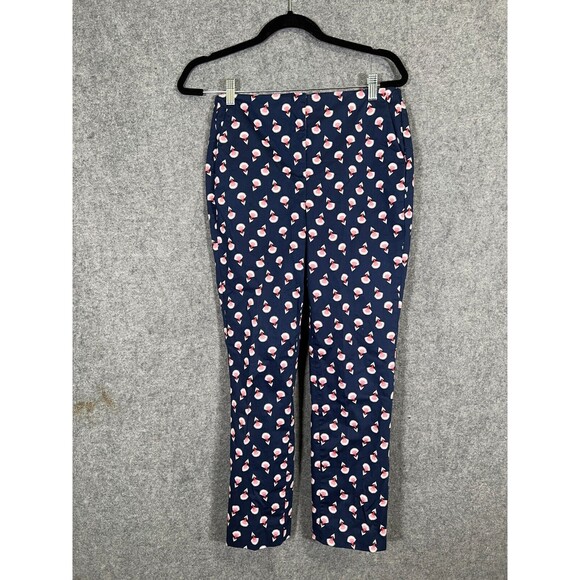 BODEN Pants Women 6 Regular Navy Blue Mid Rise Flat Front Tapered Leg Novelty - Picture 1 of 10